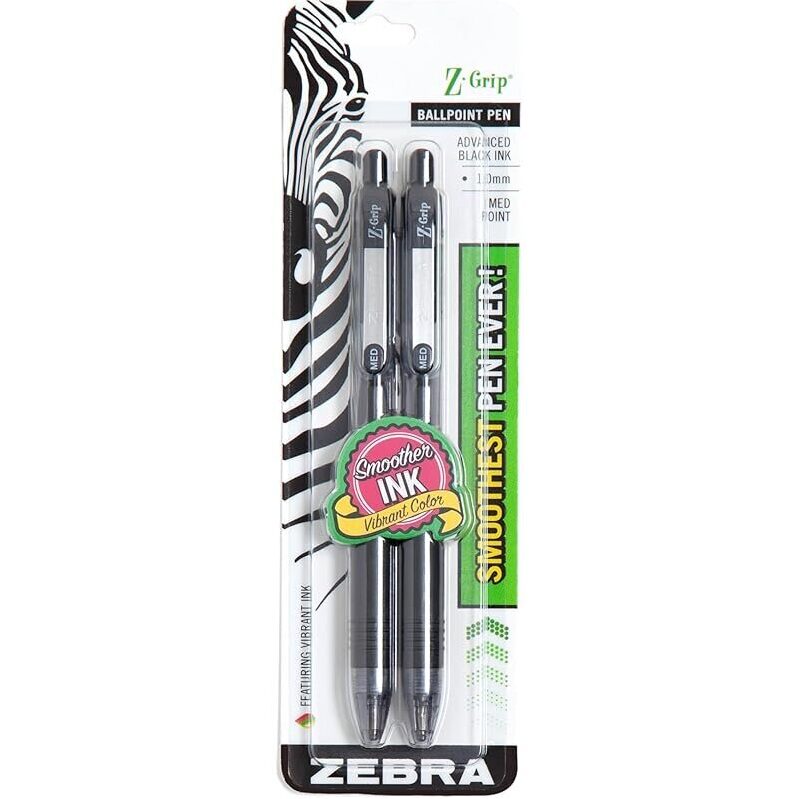 Zebra Z-Grip Retractable Ballpoint Pens - 2-Pack