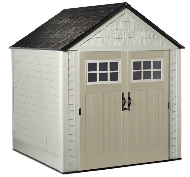 Outdoor Storage Shed - 7' x 7' with Lockable Double Doors
