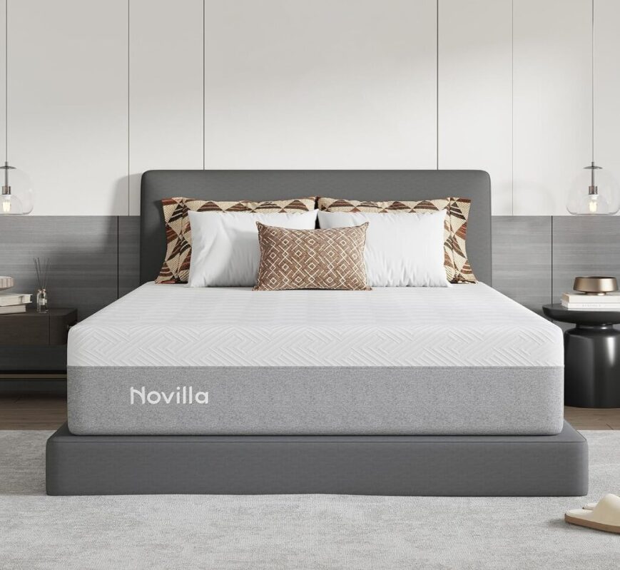 Novilla 14 Inch Queen Size Gel Memory Foam Mattress - Stress Relief & Luxury Comfort
