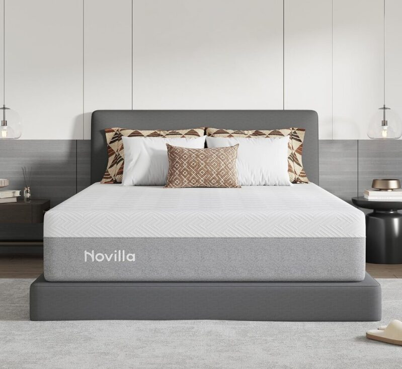 Novilla 14 Inch Queen Size Gel Memory Foam Mattress - Stress Relief & Luxury Comfort