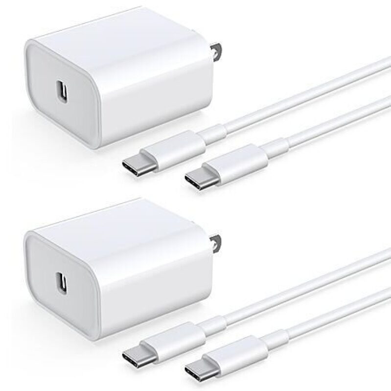 2-Pack DABUSTAR 33W Type-C Wall Charger Block with 6FT USB-C Cable