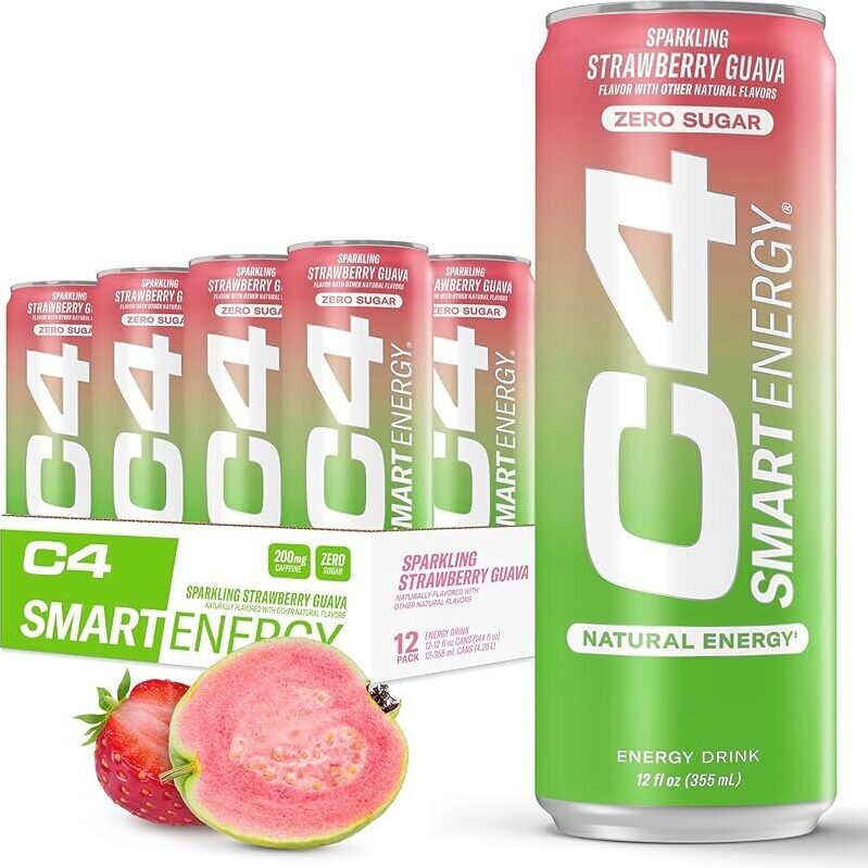 Boost Your Day with C4 Smart Energy - 12-Pack Strawberry Guava