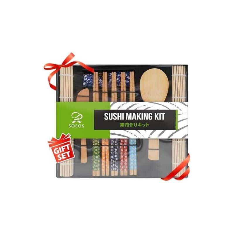 Beginner Sushi Making Kit 10-Piece - Natural Bamboo Sushi Set