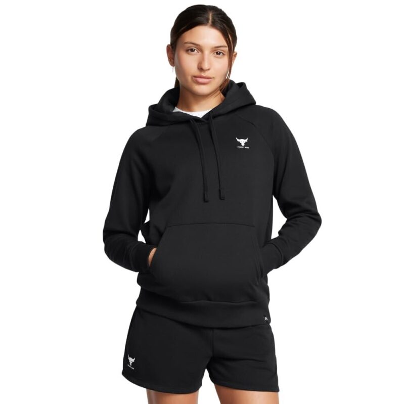 Under Armour Women's Project Rock Rival Fleece Hoodie - Black