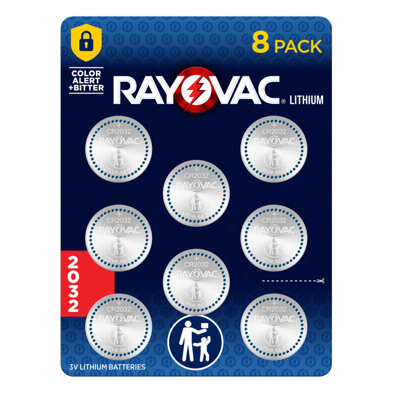 Rayovac 2032 Coin Batteries 8 Pack - Reliable and Safe Power Supply