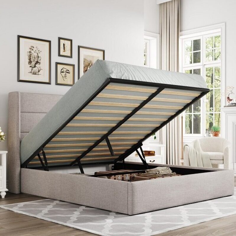 Maximize Space with Allewie Queen Bed Frame - Storage Solution for Small Bedrooms