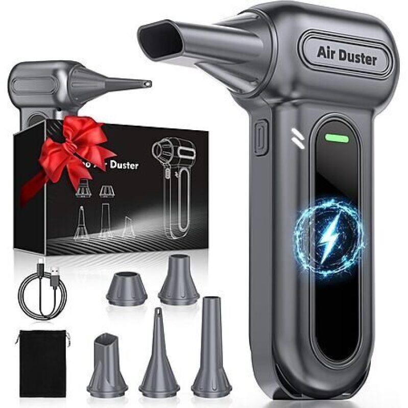 Godboat 4-Speed Cordless Electric Air Duster w/ 5 Nozzles - Affordable Cleaning Tool