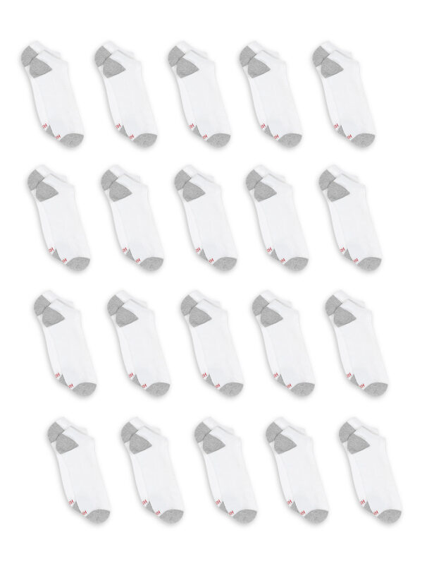 20-Pack Hanes Men's Lightweight Comfort Super Value No Show Socks