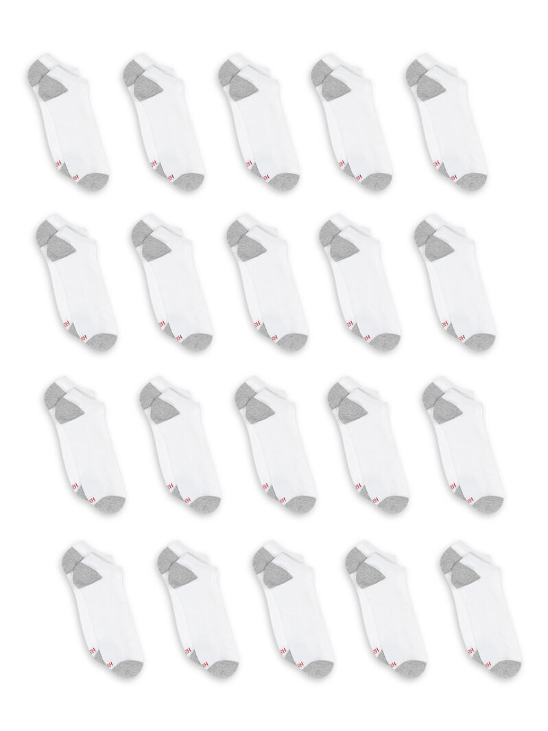 20-Pack Hanes Men's Lightweight Comfort Super Value No Show Socks