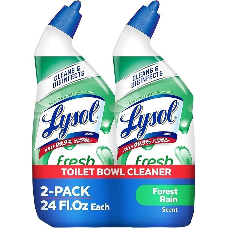 Lysol Toilet Bowl Cleaner Gel 2-Pack, Forest Rain Scent - 24oz Each