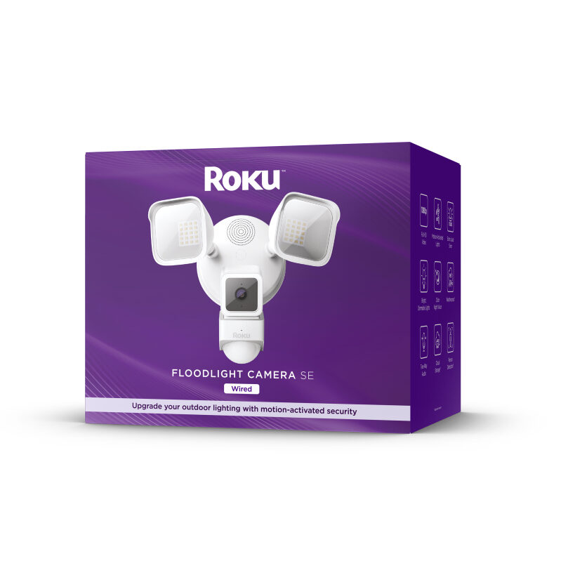 Roku Smart Home Floodlight Camera SE: Wi-Fi Wired Security Camera