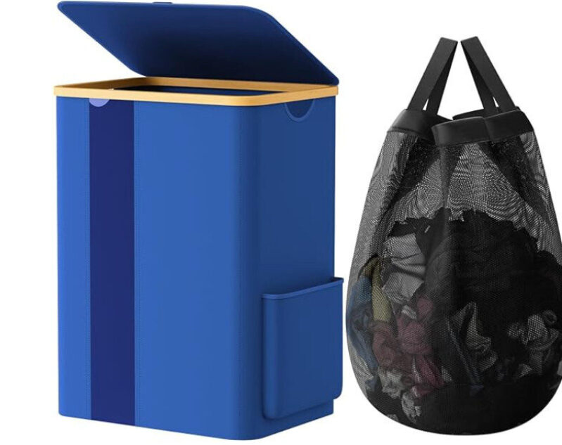 Space-Saving Laundry Hamper with Lid - 80L Capacity