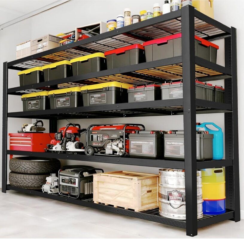 Heavy Duty Storage Rack - Black Adjustable Shelving Unit