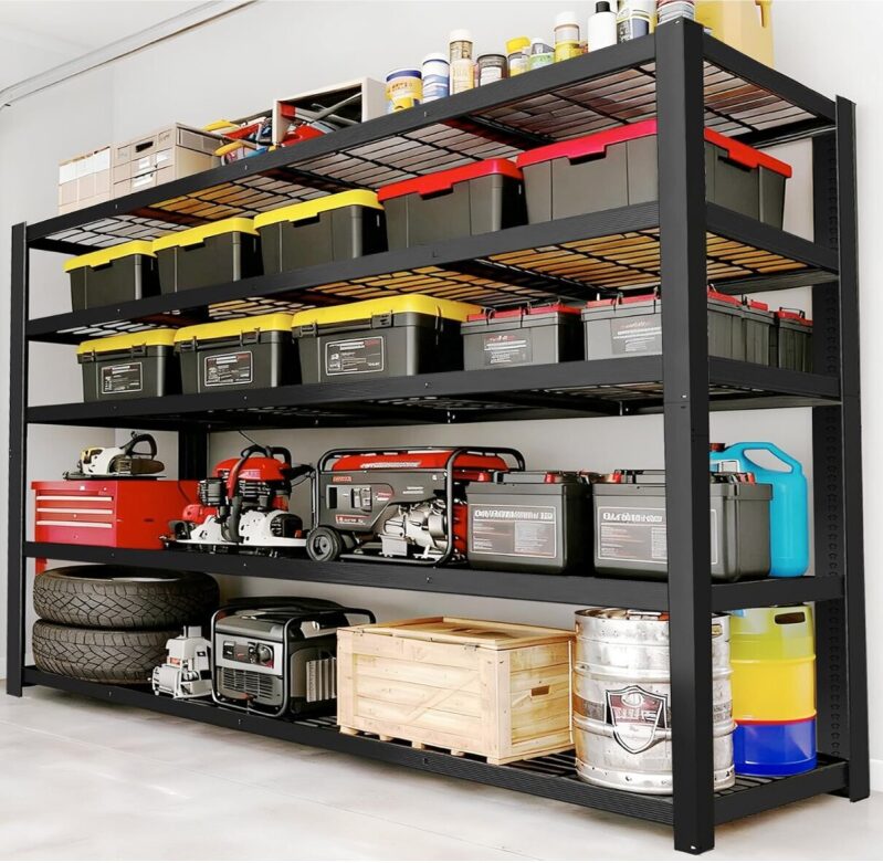 Heavy Duty Storage Rack - Black Adjustable Shelving Unit