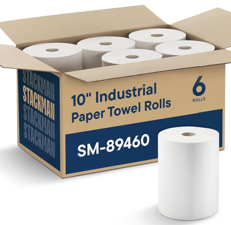 Stack Man Industrial Paper Towels - 10x800ft, 6-Pack