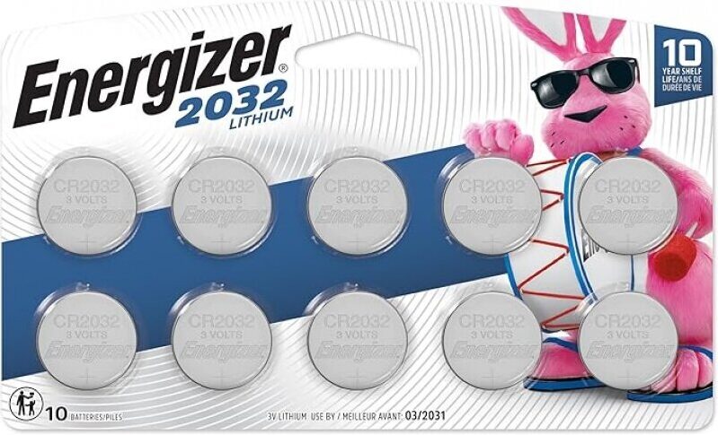 Energizer 2032 Lithium Button Cell Batteries - Pack of 10