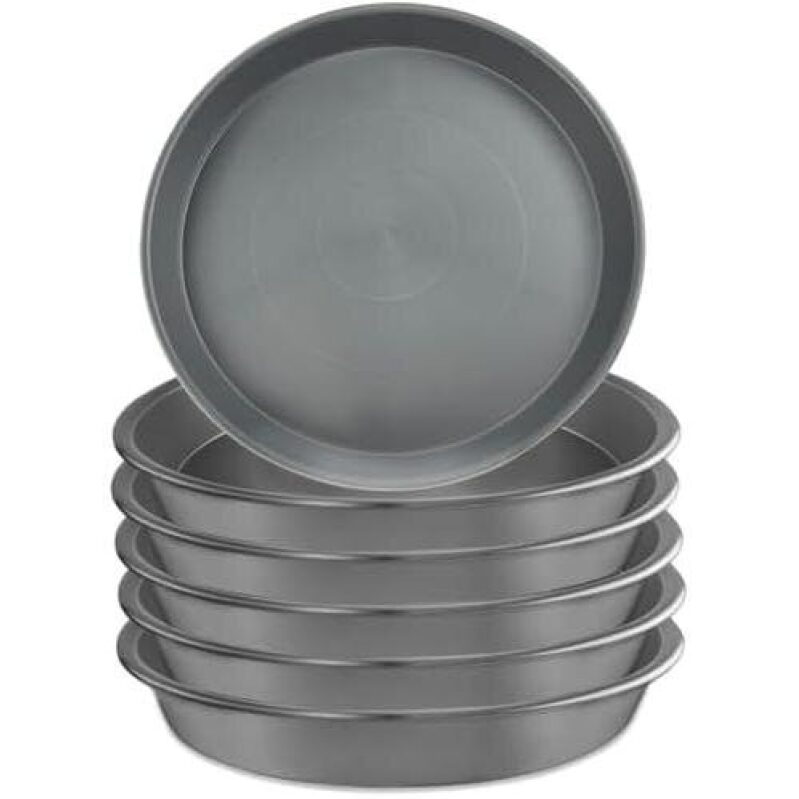 6 Pack 8-Inch Gray Plant Saucer Trays 50% OFF - Ideal for Baking