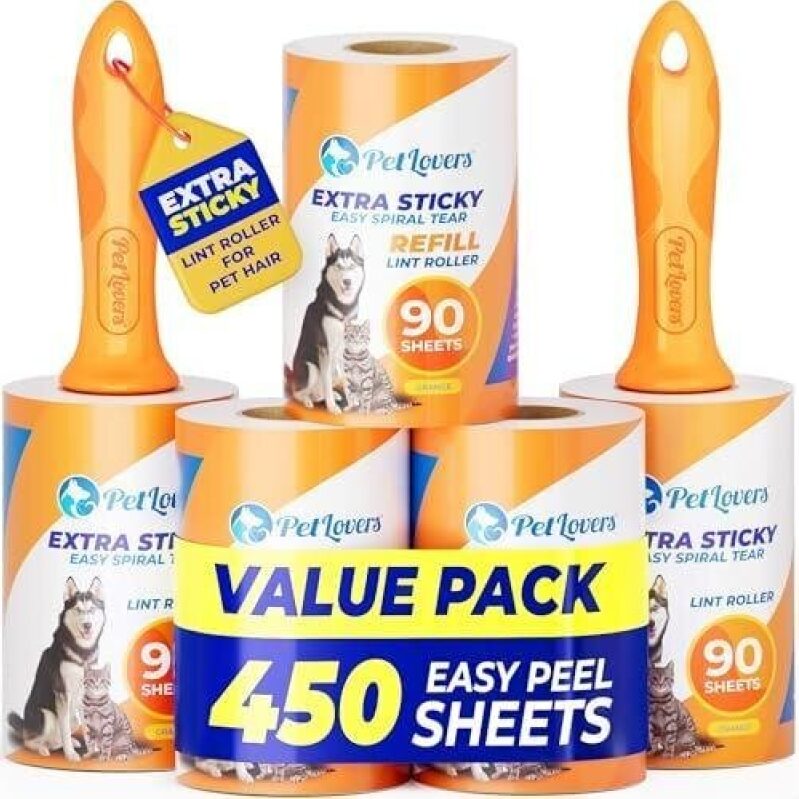 Pet Lovers Extra Sticky Lint Roller Refills - 450 Sheets - 60% Off