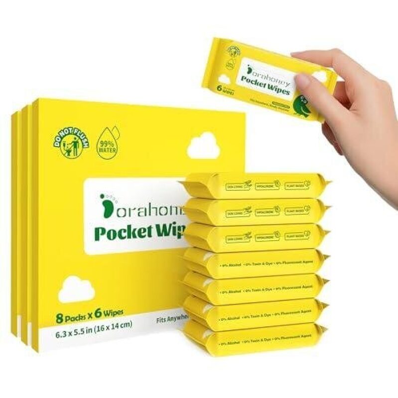 Orahome Pocket Wipes: 144 Pieces of Pure Water Skin Care Wipes - Unscented, 50% OFF
