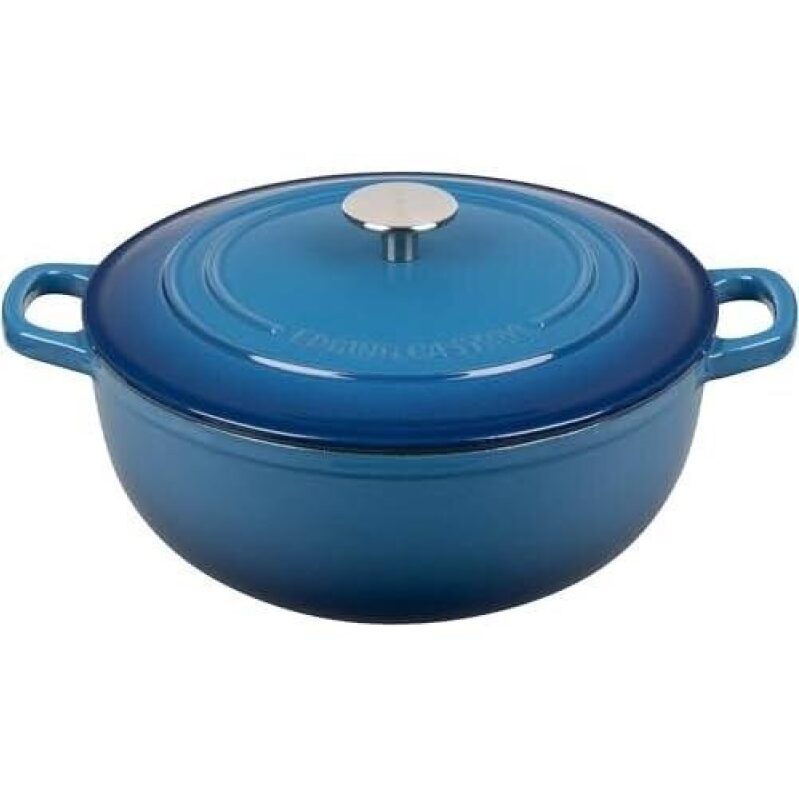 Lodge Enameled Cast Iron Dutch Oven with Lid for Bread Baking