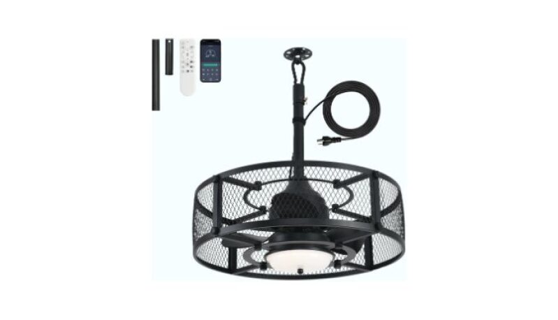 21 Inch Outdoor Wet Rated Ceiling Fan with Lights - Ideal for Patio and Porch