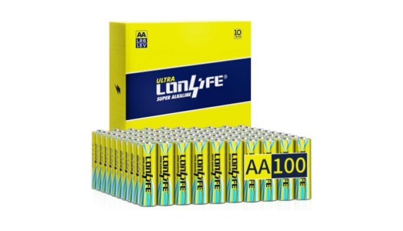 100 Pack Alkaline Double A Batteries - Premium Performance & 10-Year Shelf Life
