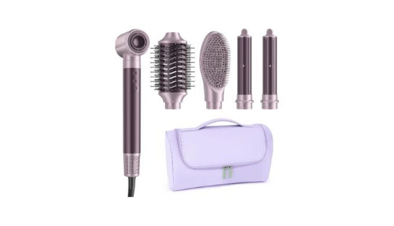 MESCOMB Dual Voltage Hair Dryer Brush for Travel – 5-in-1 Air Styler
