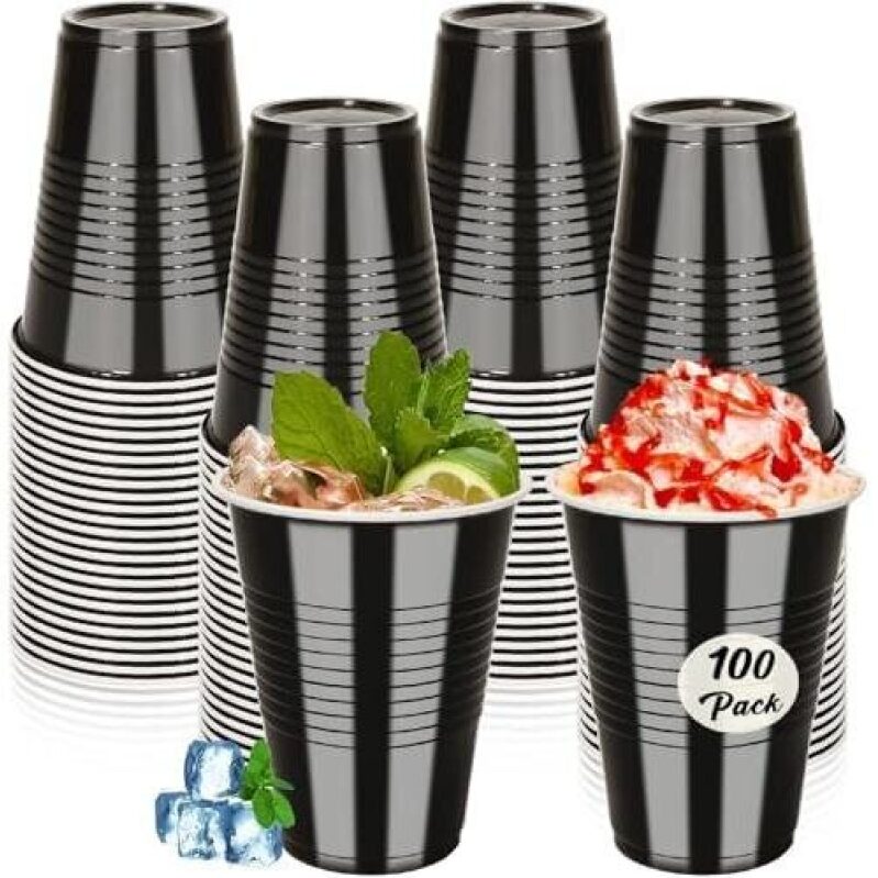 100 Reusable 16 oz Plastic Cups - 50% Off