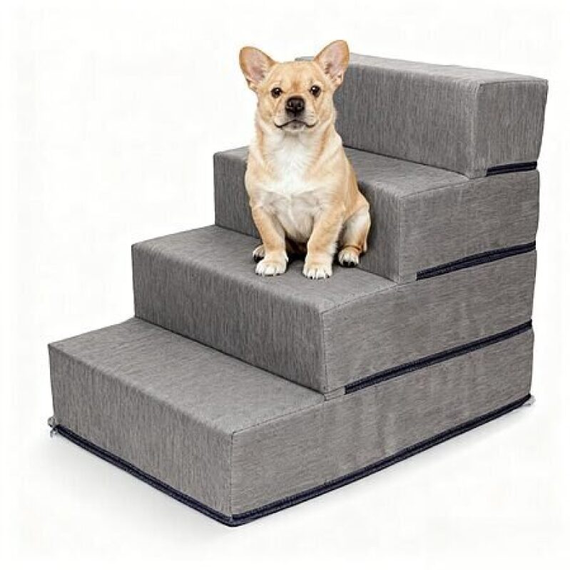 Elevon 4-Step Dog Stairs for Bed - Perfect for Small Dogs and Cats
