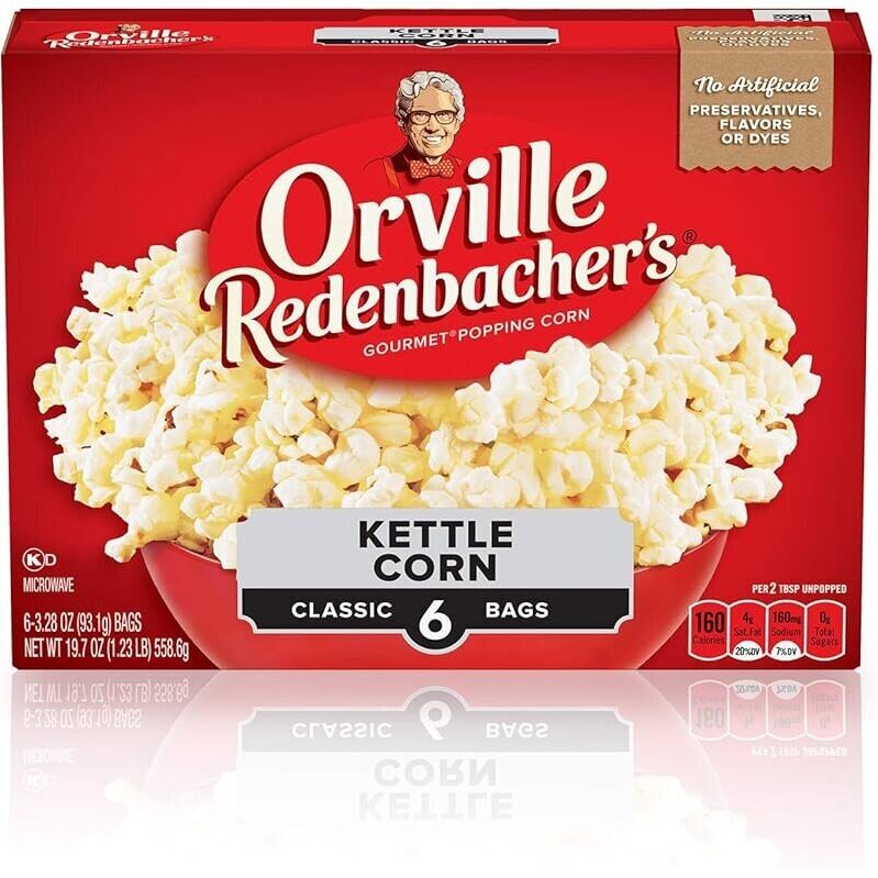 6-Pack Orville Redenbacher’s Microwave Popcorn Kettle Corn - Classic Flavor