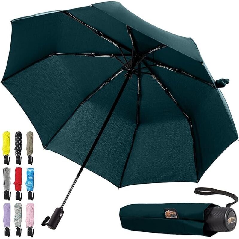 Gorilla Grip Strong Windproof Stick Compact Umbrella - Durable, UV-Protected, and Portable