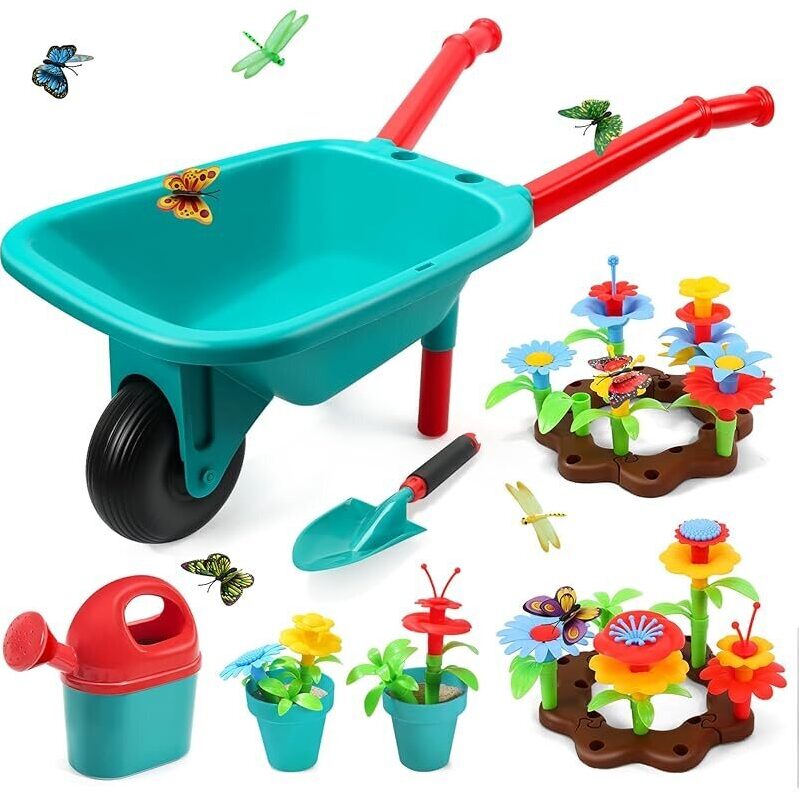 Engaging 71Pcs Kids Gardening Tool Set with Wheelbarrow