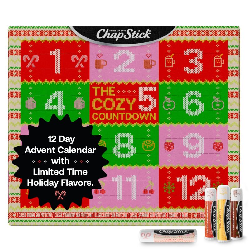 ChapStick Advent Calendar 2025 Lip Balm Gift Set 12-Pack