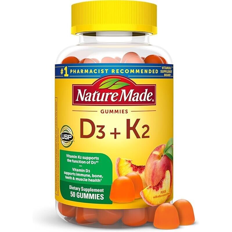 Nature Made Vitamin D3 K2 Gummies 5000 IU - Healthy Bone Support