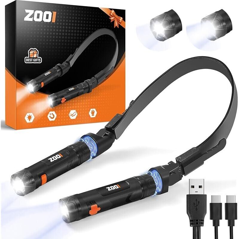 Zooi 200lm Adjustable USB-Rechargeable Neck Lights - Perfect Gift for Men and Women