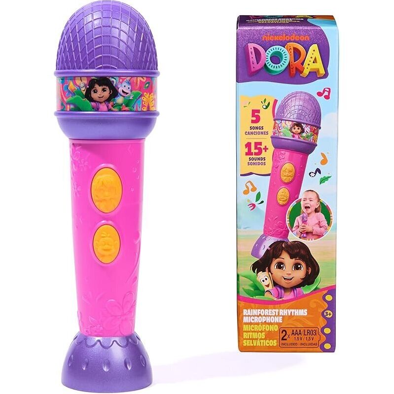 Dora Rainforest Rhythms Microphone for Kids - Interactive Play and Learning