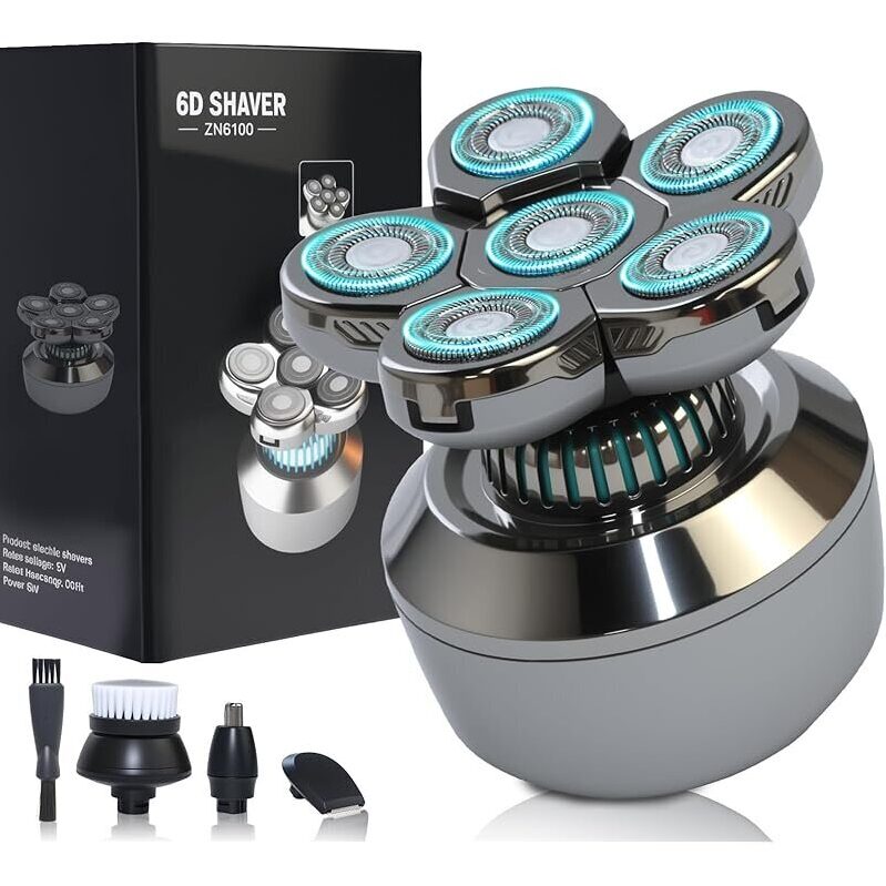 Vitreousleaf 6D Floating Wet/Dry Detachable Head Shaver - Precision Shave