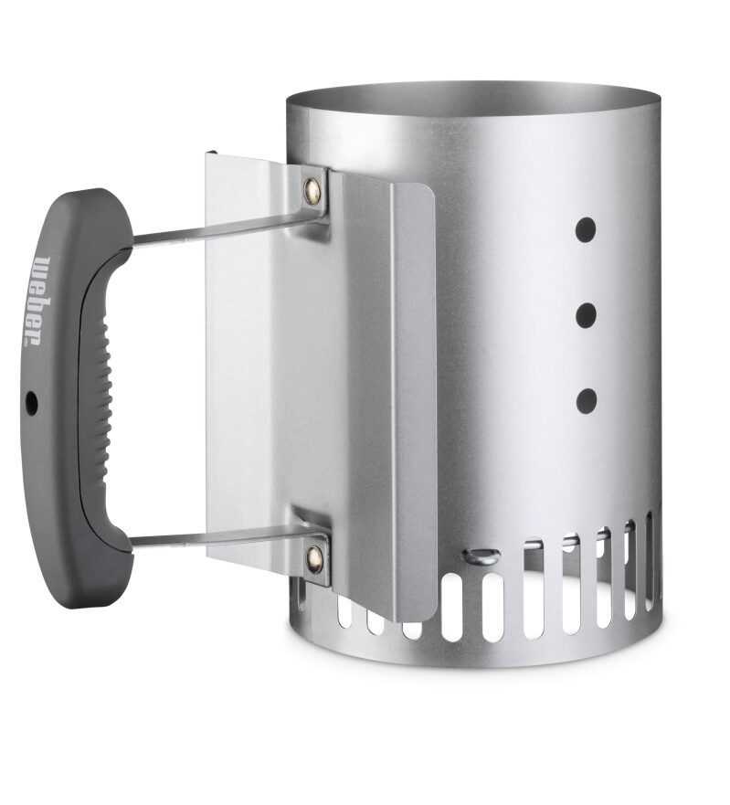 Weber Rapidfire Compact Chimney Starter for Charcoal Grills - Quick and Efficient Charcoal Lighting