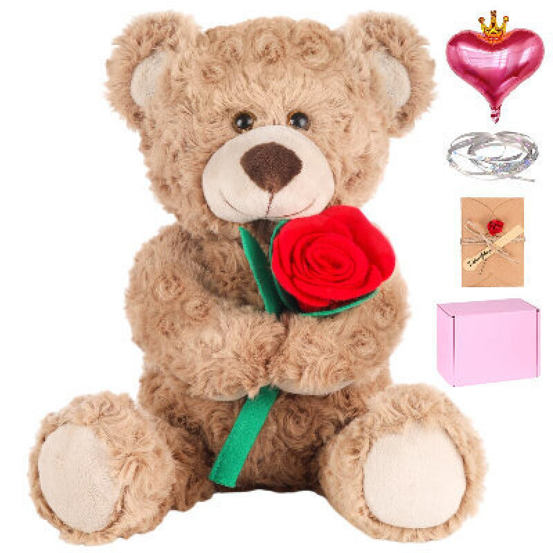 Feeking Teddy Bear with Rose Gift Set - Ideal for Valentine's Day