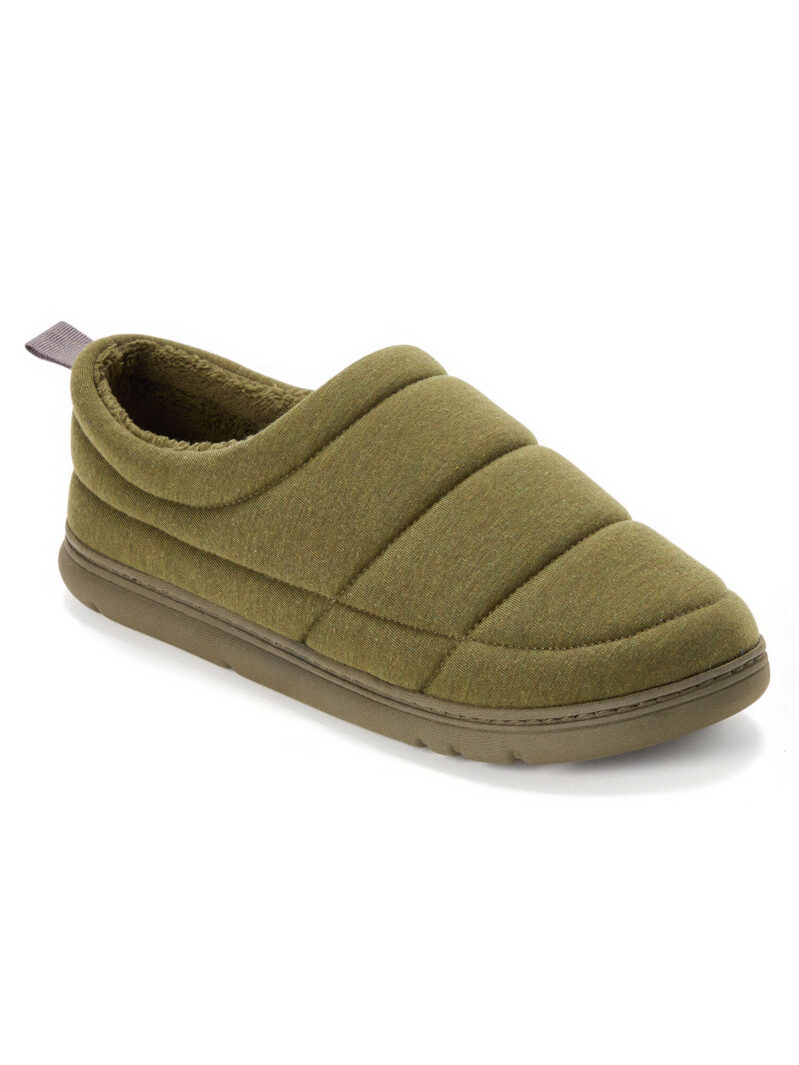Dearfoams Cozy Comfort Mens Jersey Closeback Slippers - Temperature Regulating & Machine Washable