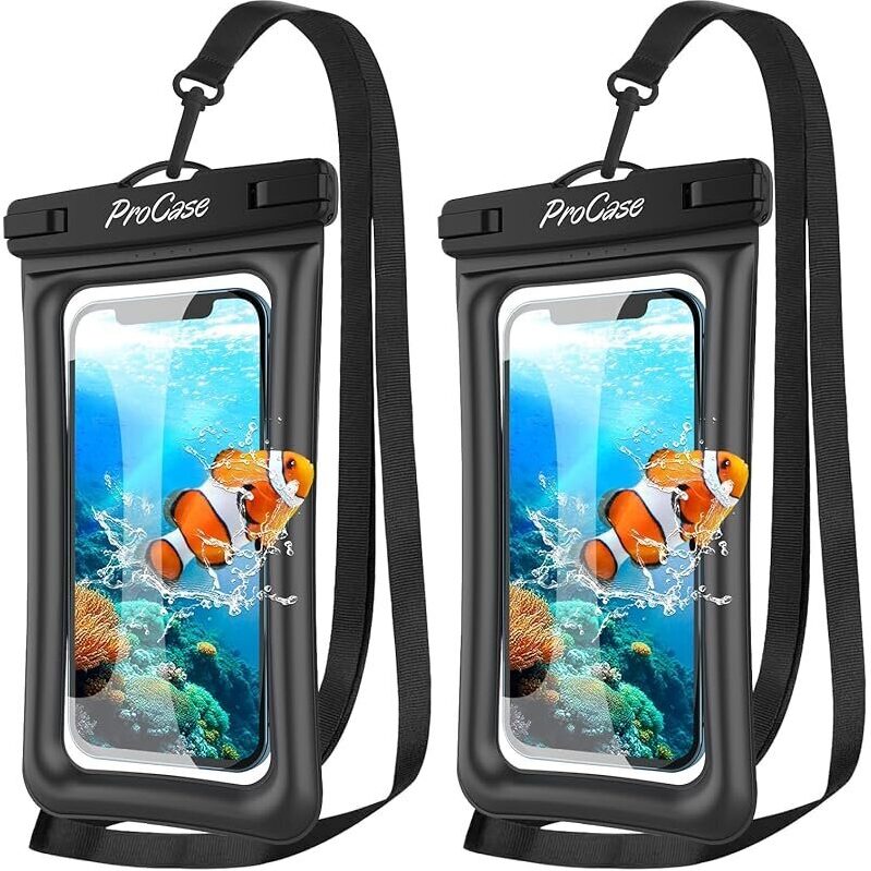 ProCase Floating Waterproof Phone Pouch (2-Pack) - Ultimate Underwater Protection