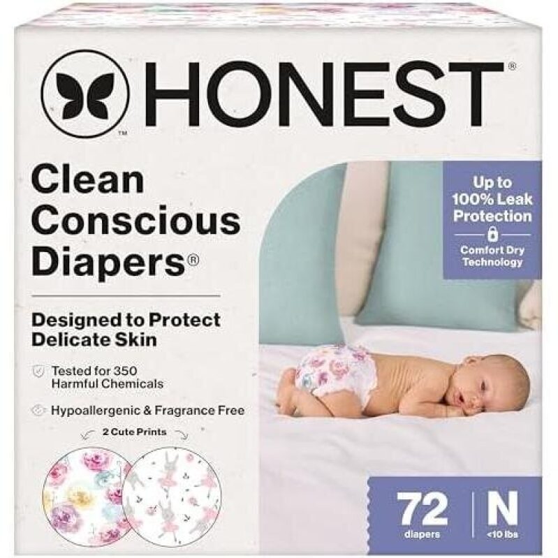 Ultra-Thin Dry Newborn Diapers - 72 Count, Size N