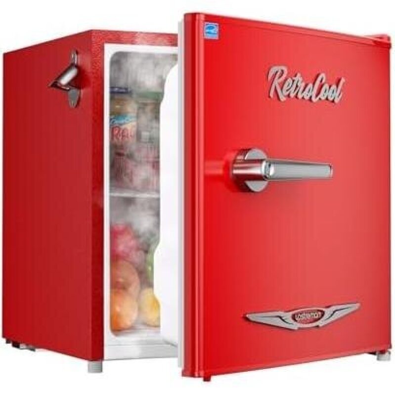 RetroCool Compact Retro Mini Refrigerator with 1.7 Cubic Feet Capacity - Perfect for Dorms, Offices, and More