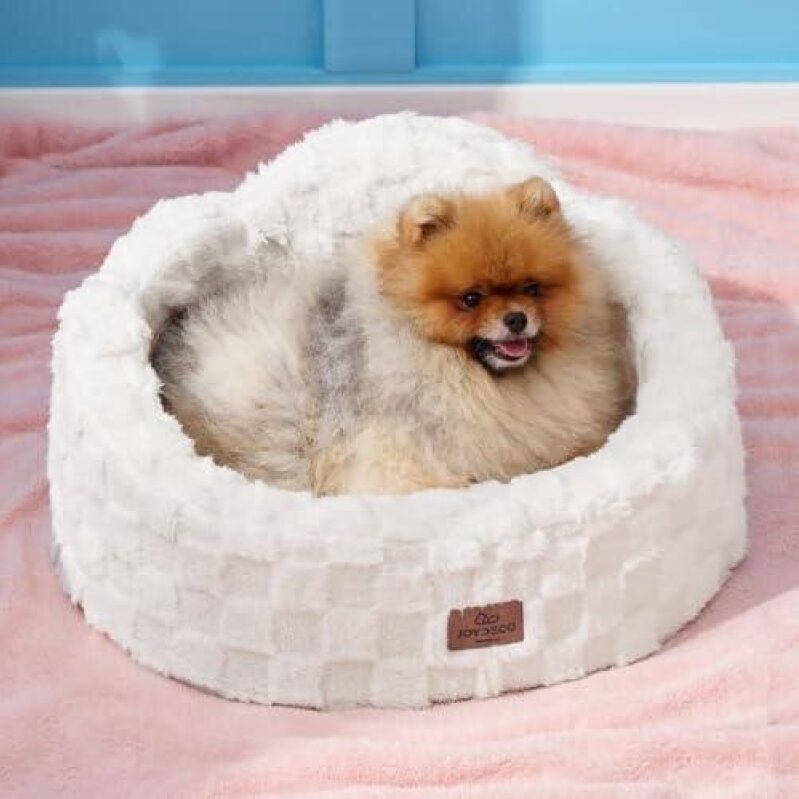 JoyDisco Washable Pet Bed - 22x20 Inches, Heart Shape, 50% Off