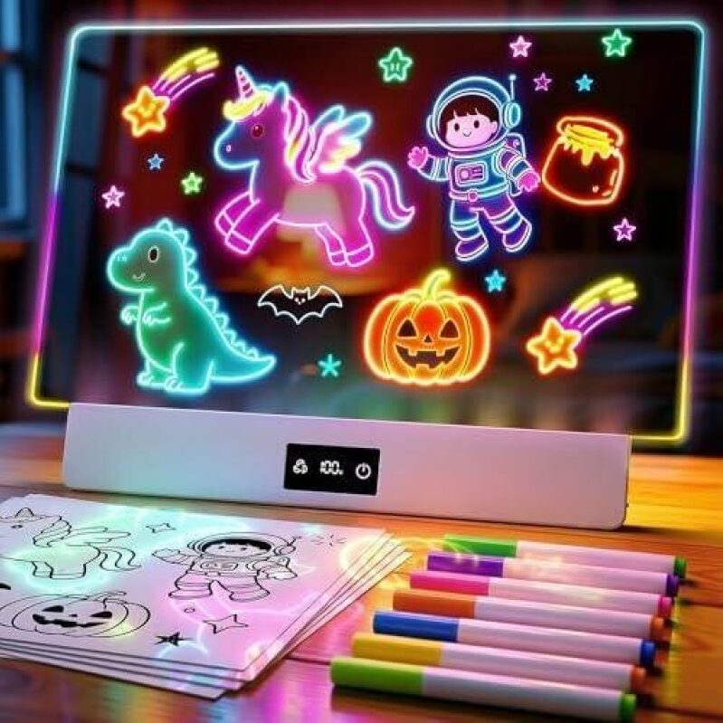 16 Inch LED Erasable Drawing Board for Kids - 8 Colors, 3 Modes, 50% Discount