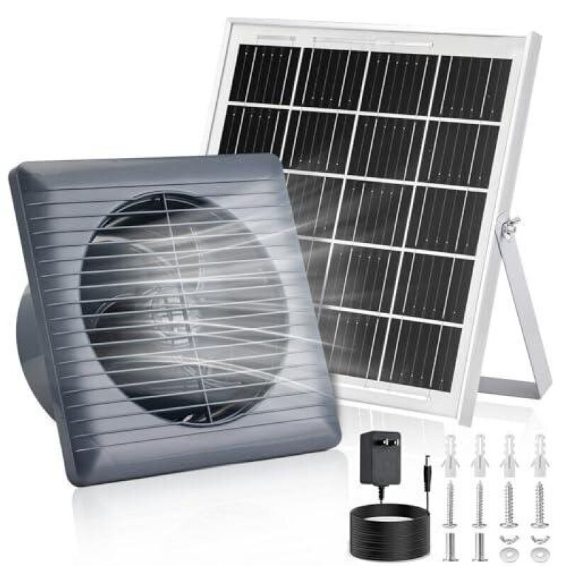 Solar-Powered 25W Exhaust Fan with 8-Inch High-Speed Fan Kit - 60% OFF
