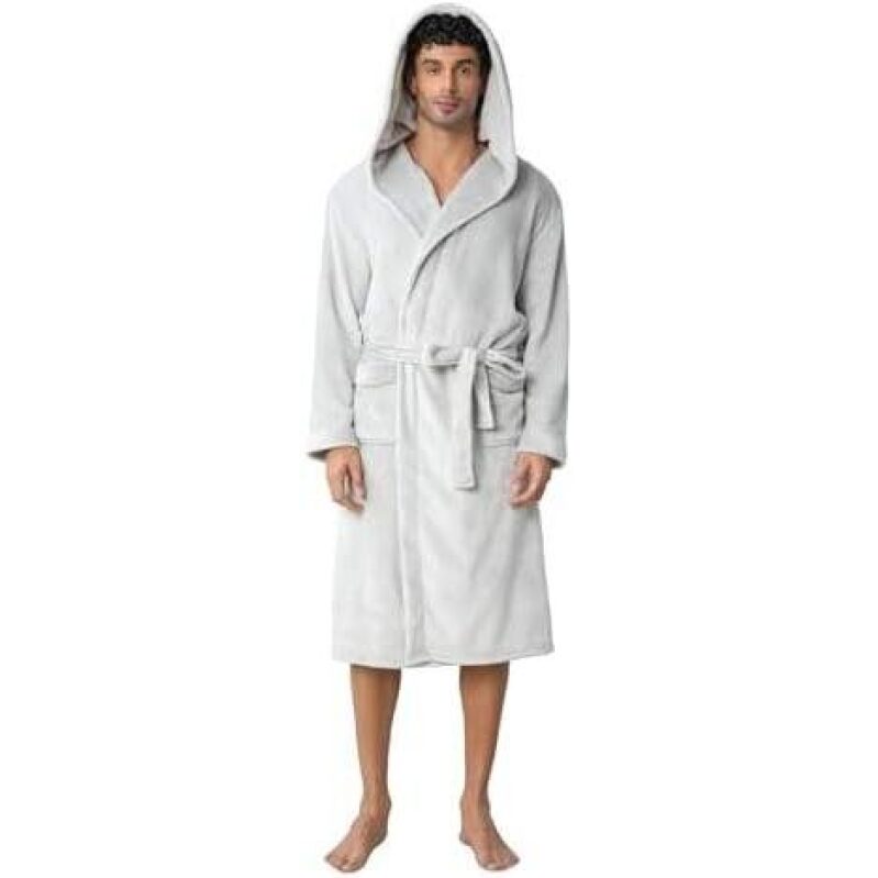Men's Hooded Absorbent Anti-Static Bathrobe with Pocket - 56% OFF
