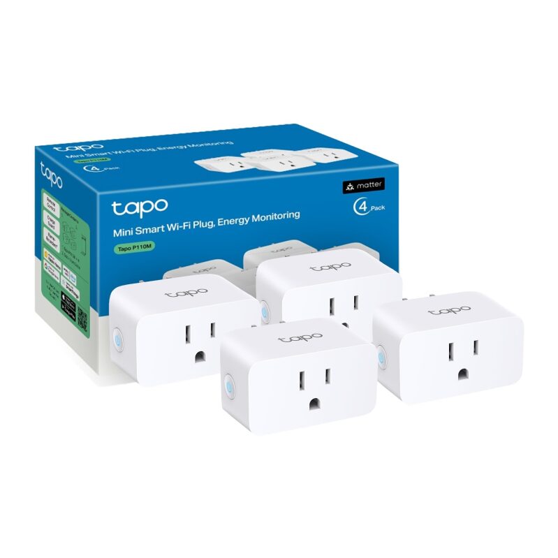4-Pack TP-Link Tapo Smart Plug Mini - Matter-certified, Energy Monitoring