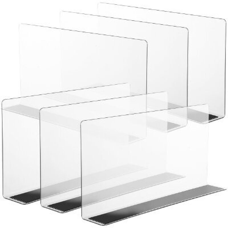 6-Piece Clear Acrylic Shelf Dividers for Efficient Storage