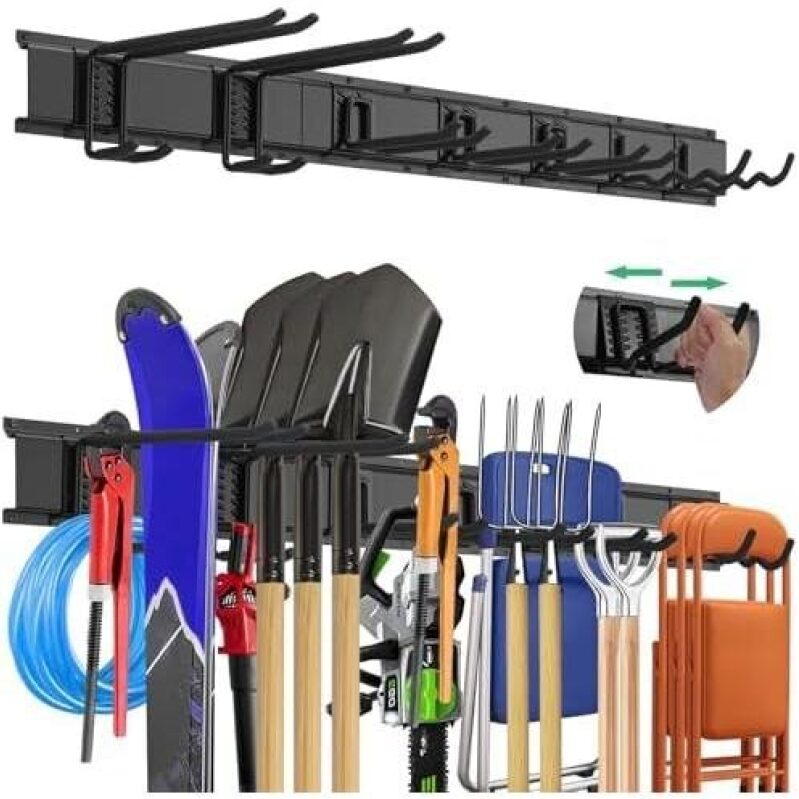 48 Foot Heavy Duty Garage Tool Organizer - 520 lb Capacity Metal Storage Rack